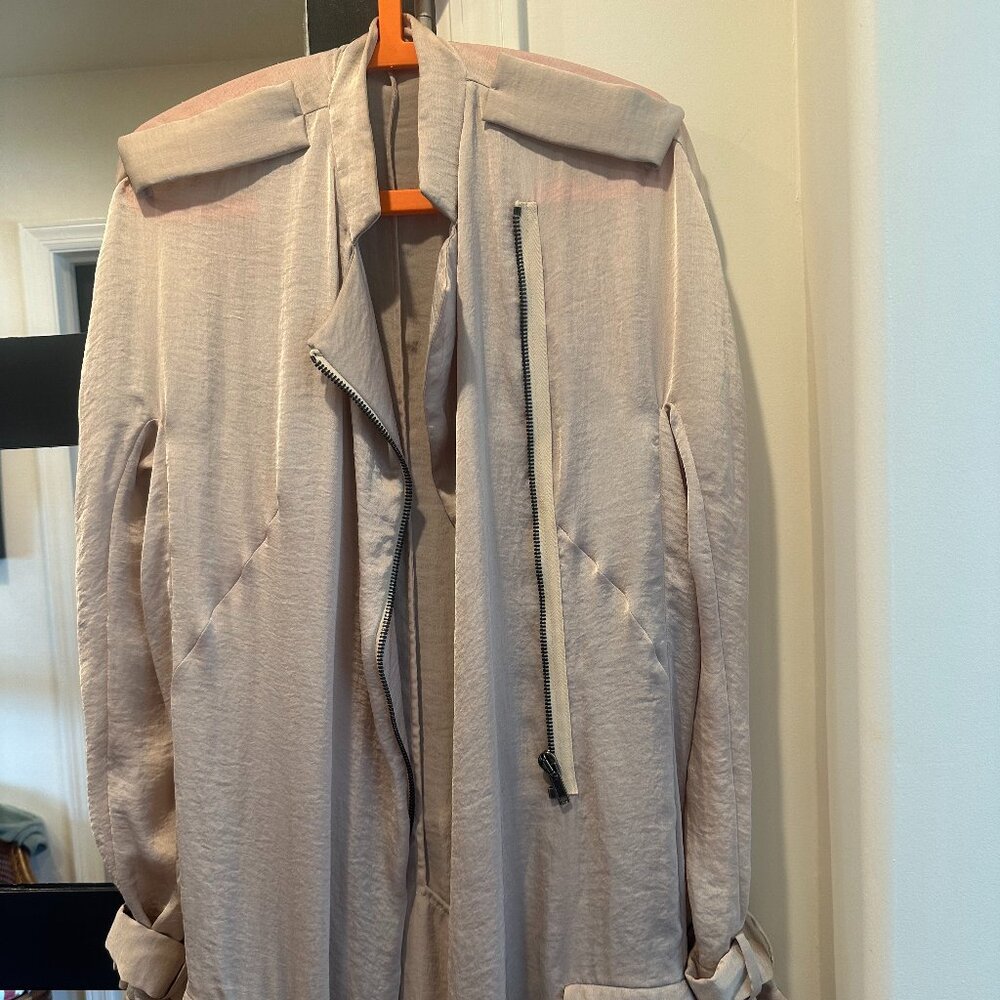 Haider Ackermann Long Dusty Pink Duster with Metal Details